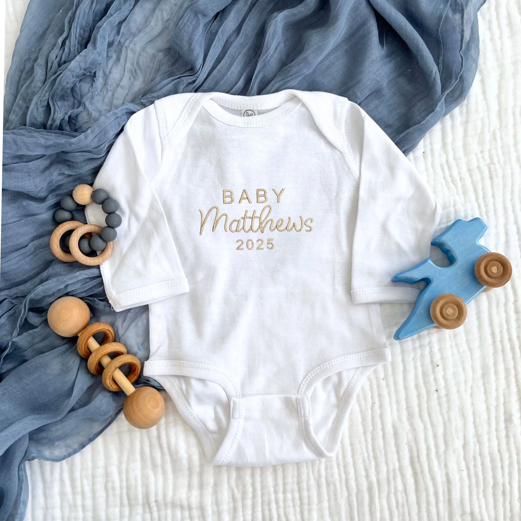 Custom New Baby Announcement Bodysuit