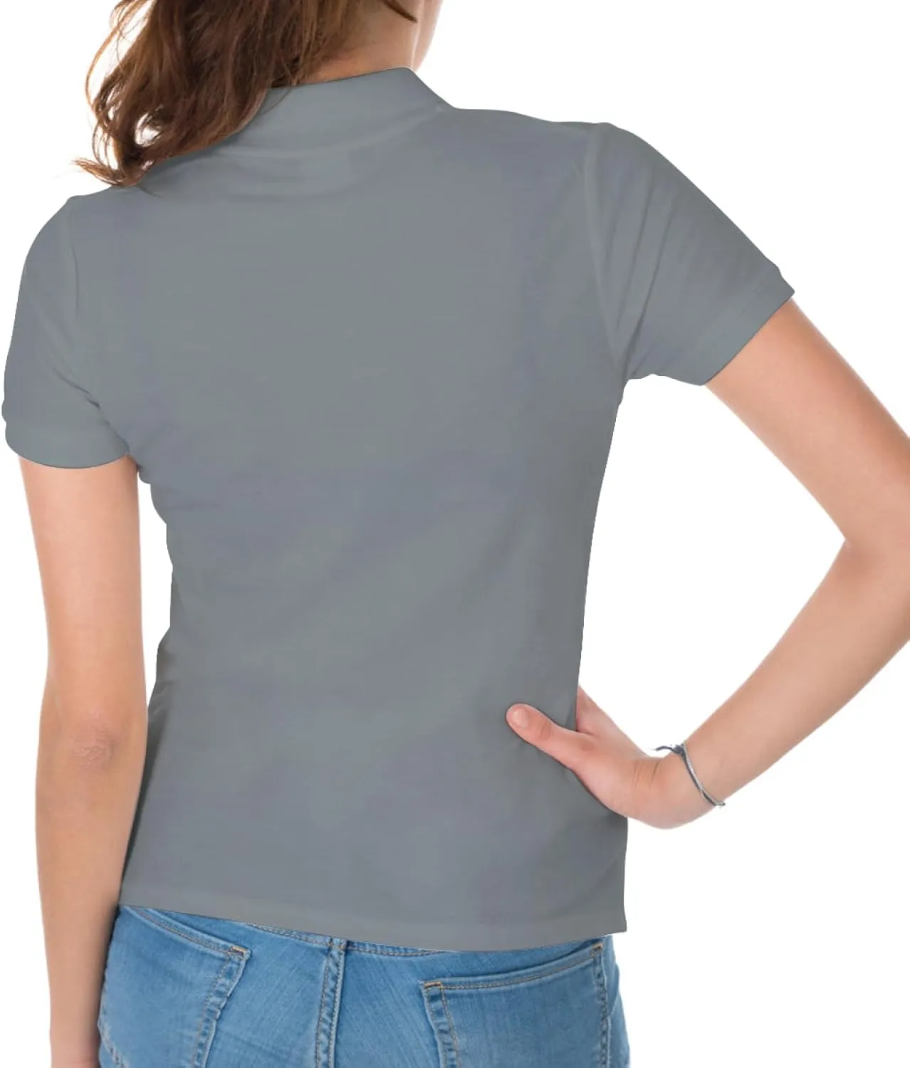 Custom Polo Shirts for Women Design Your Own Text Logo Photo Personalized Customized Golf Shirts Front Back Print