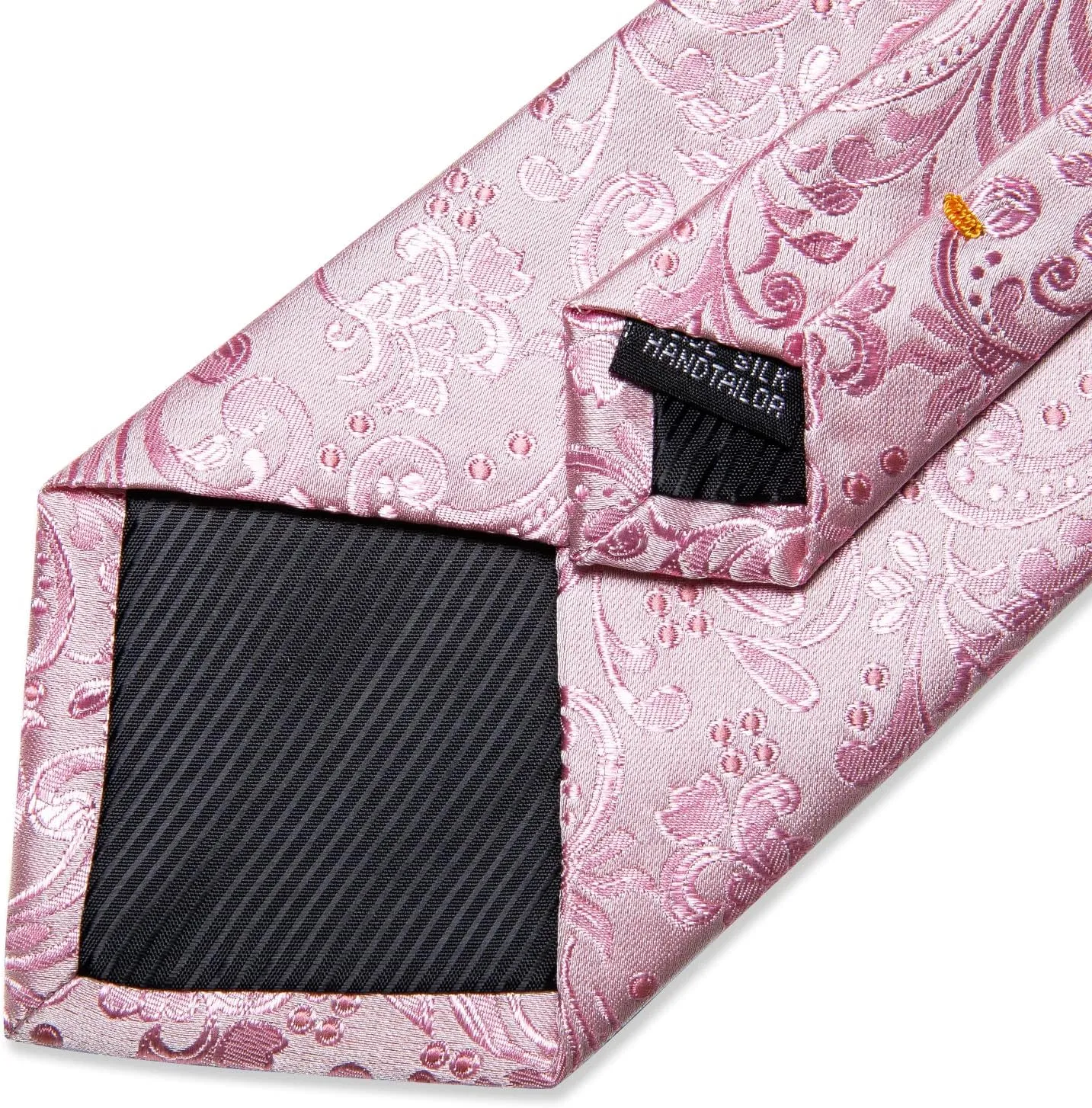 DiBanGu Silk Floral Ties for Men Woven Paisley Necktie and Tie Clip Handkerchief Cufflinks Set for Party Wedding