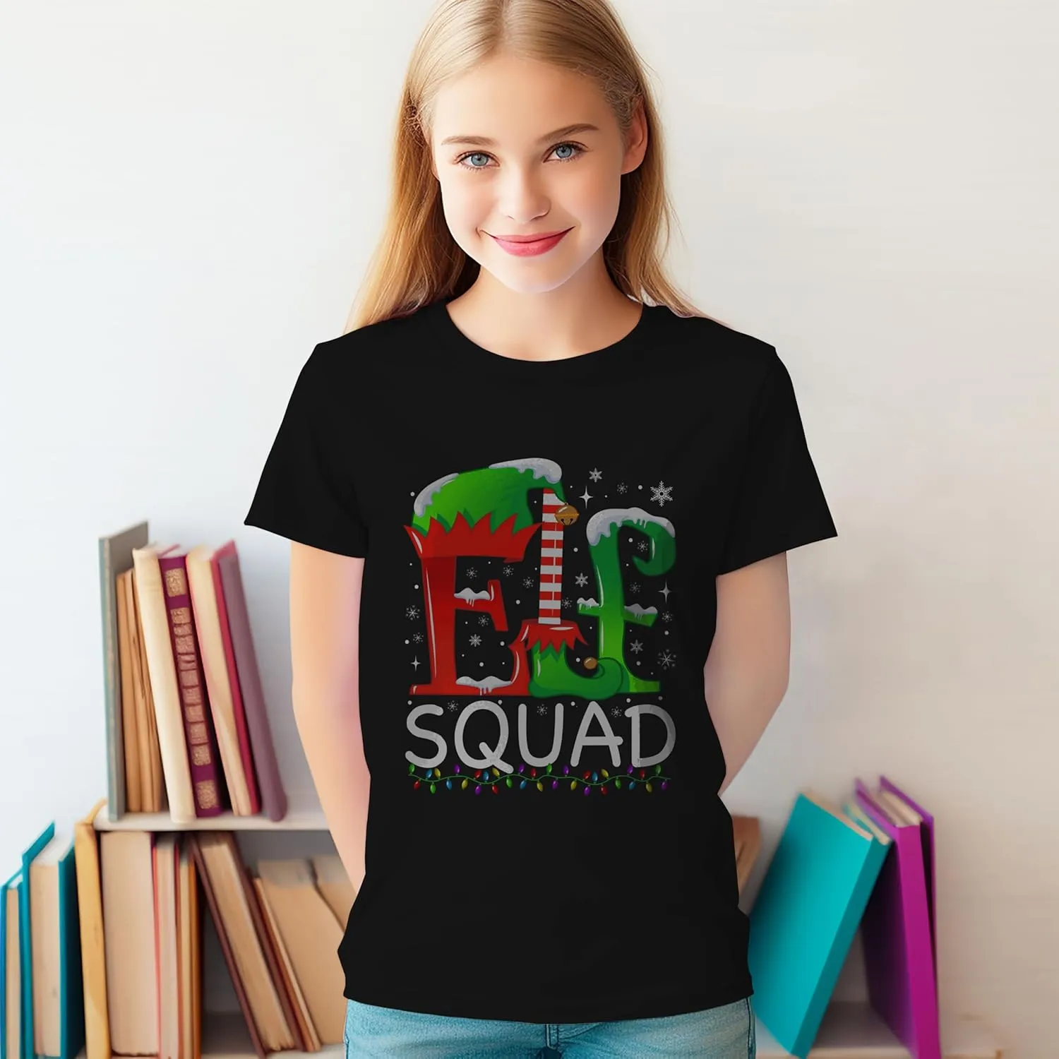Elf Squad Christmas Family Matching Pajamas Elf X-mas Santa Group 2024 T-Shirt for Men Boys Kids Toddler Girl