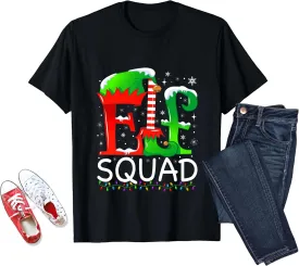 Elf Squad Christmas Family Matching Pajamas Elf X-mas Santa Group 2024 T-Shirt for Men Boys Kids Toddler Girl