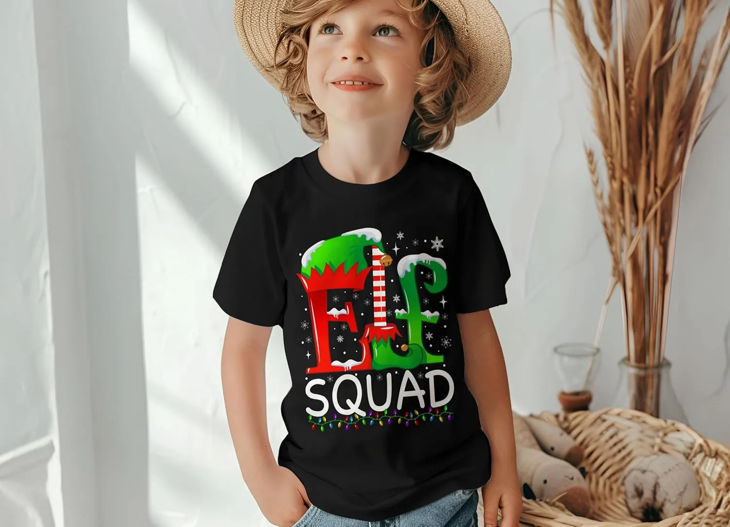 Elf Squad Christmas Family Matching Pajamas Elf X-mas Santa Group 2024 T-Shirt for Men Boys Kids Toddler Girl