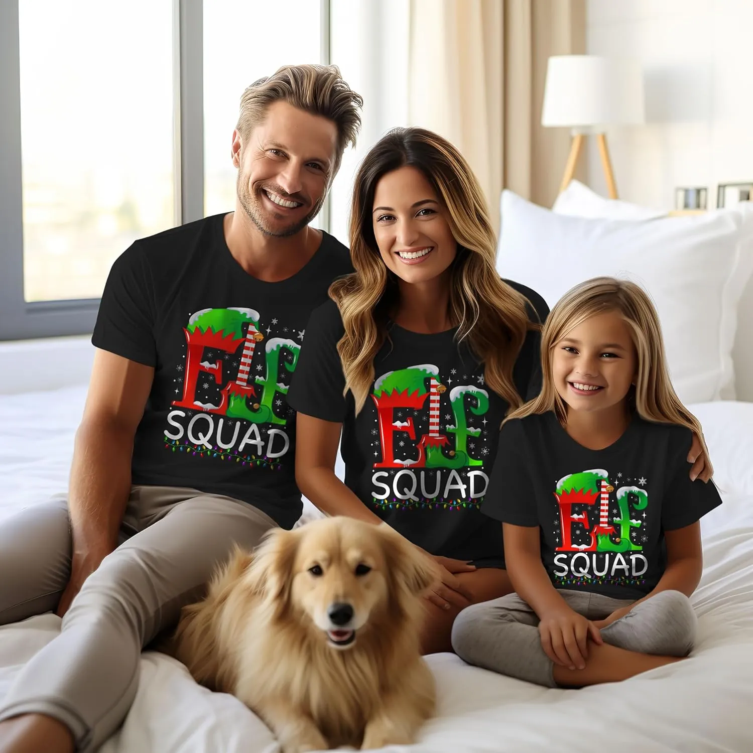 Elf Squad Christmas Family Matching Pajamas Elf X-mas Santa Group 2024 T-Shirt for Men Boys Kids Toddler Girl