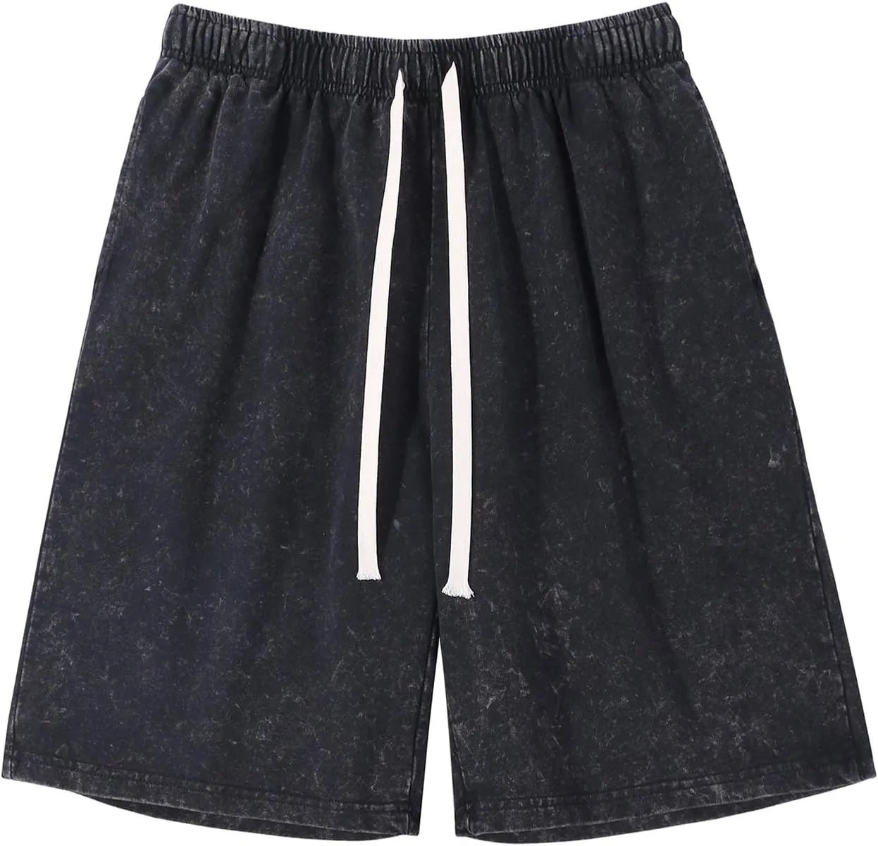 Flygo Mens Sweat Shorts Athletic Acid Washed Cotton Gym Short Elastic Waist Drawstring Workout Jogger Pants with Pockets