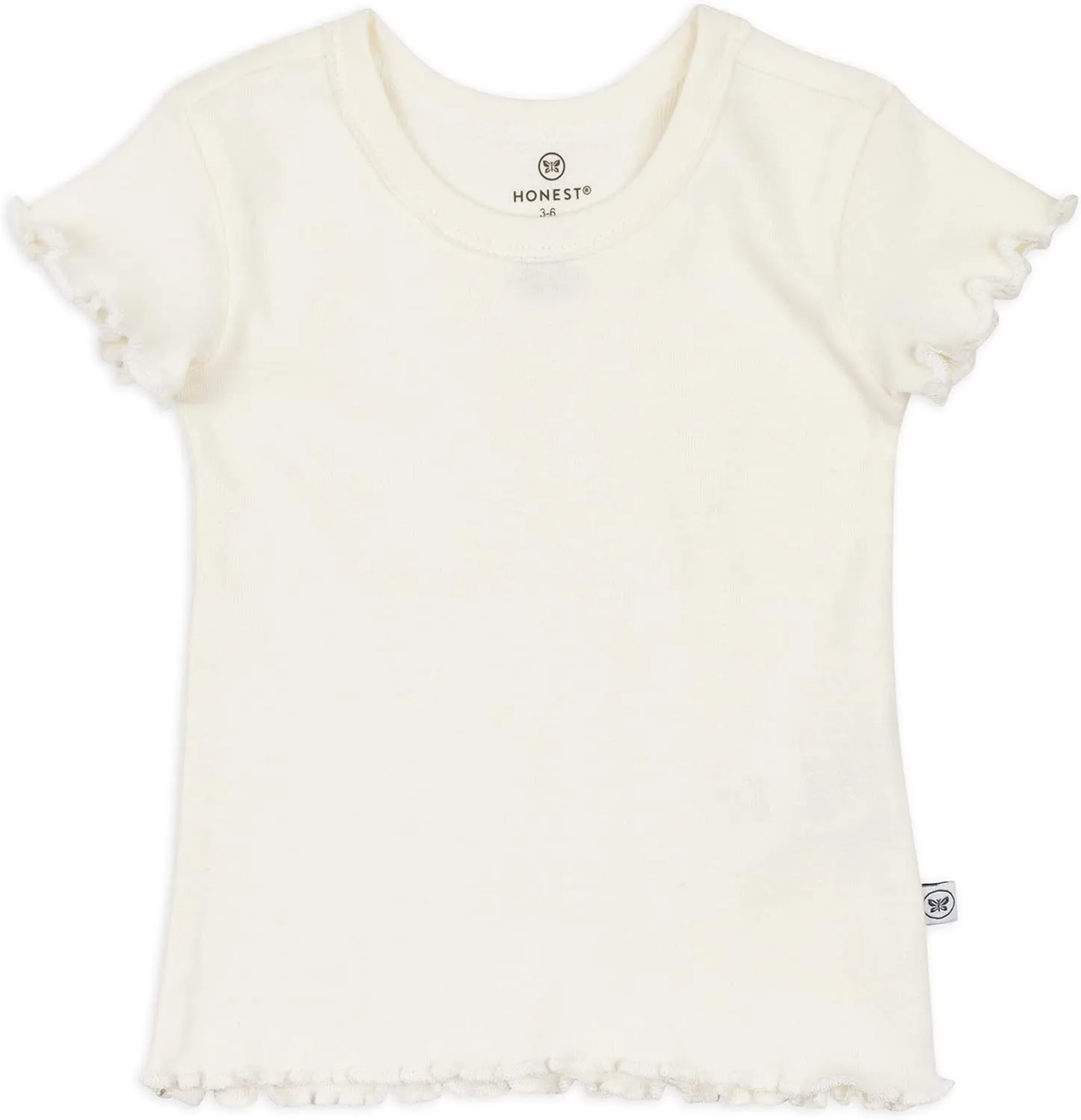 HonestBaby Rib Short Sleeve T-Shirt 100% Organic Cotton for Infant Baby Girls