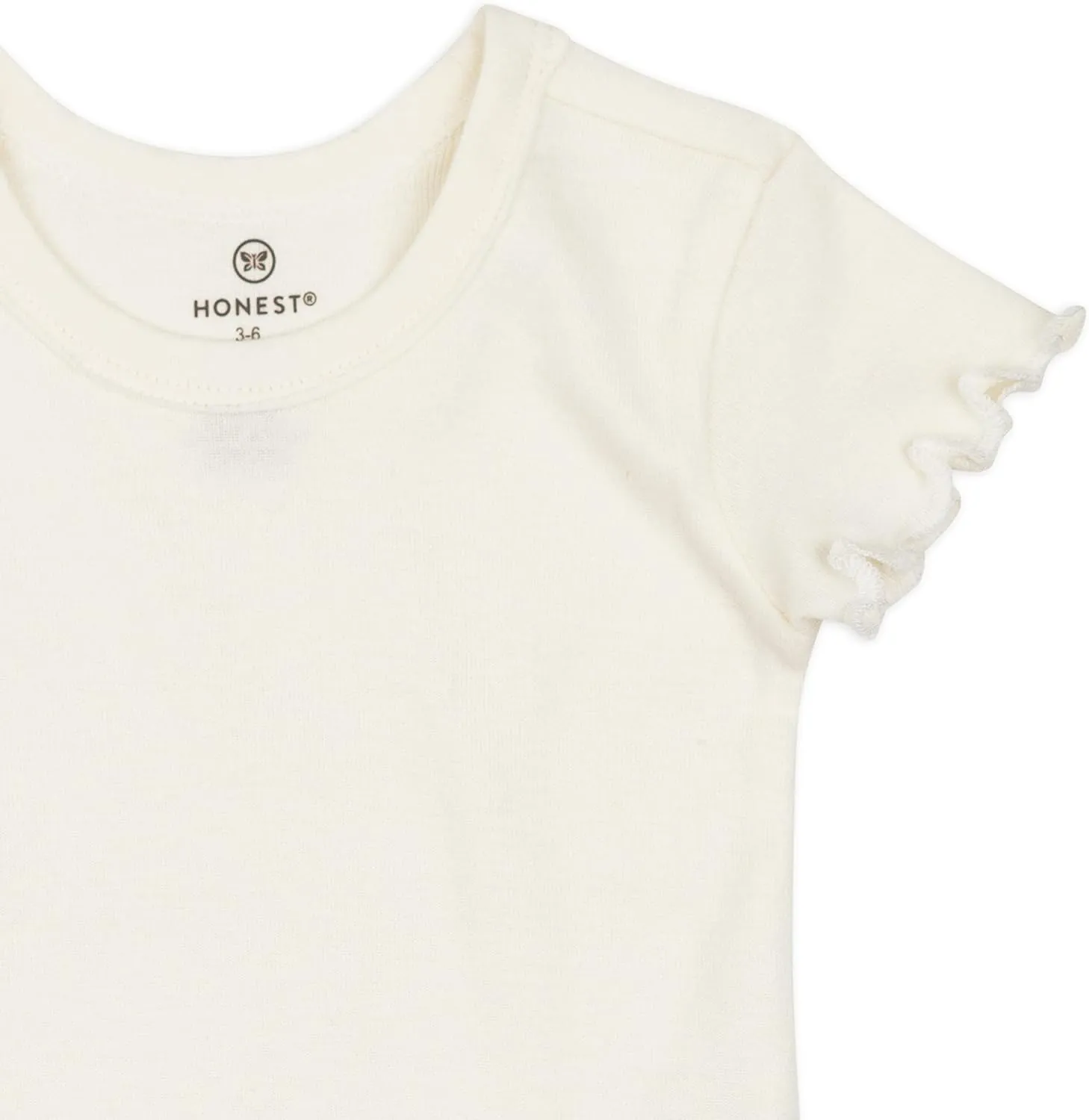 HonestBaby Rib Short Sleeve T-Shirt 100% Organic Cotton for Infant Baby Girls