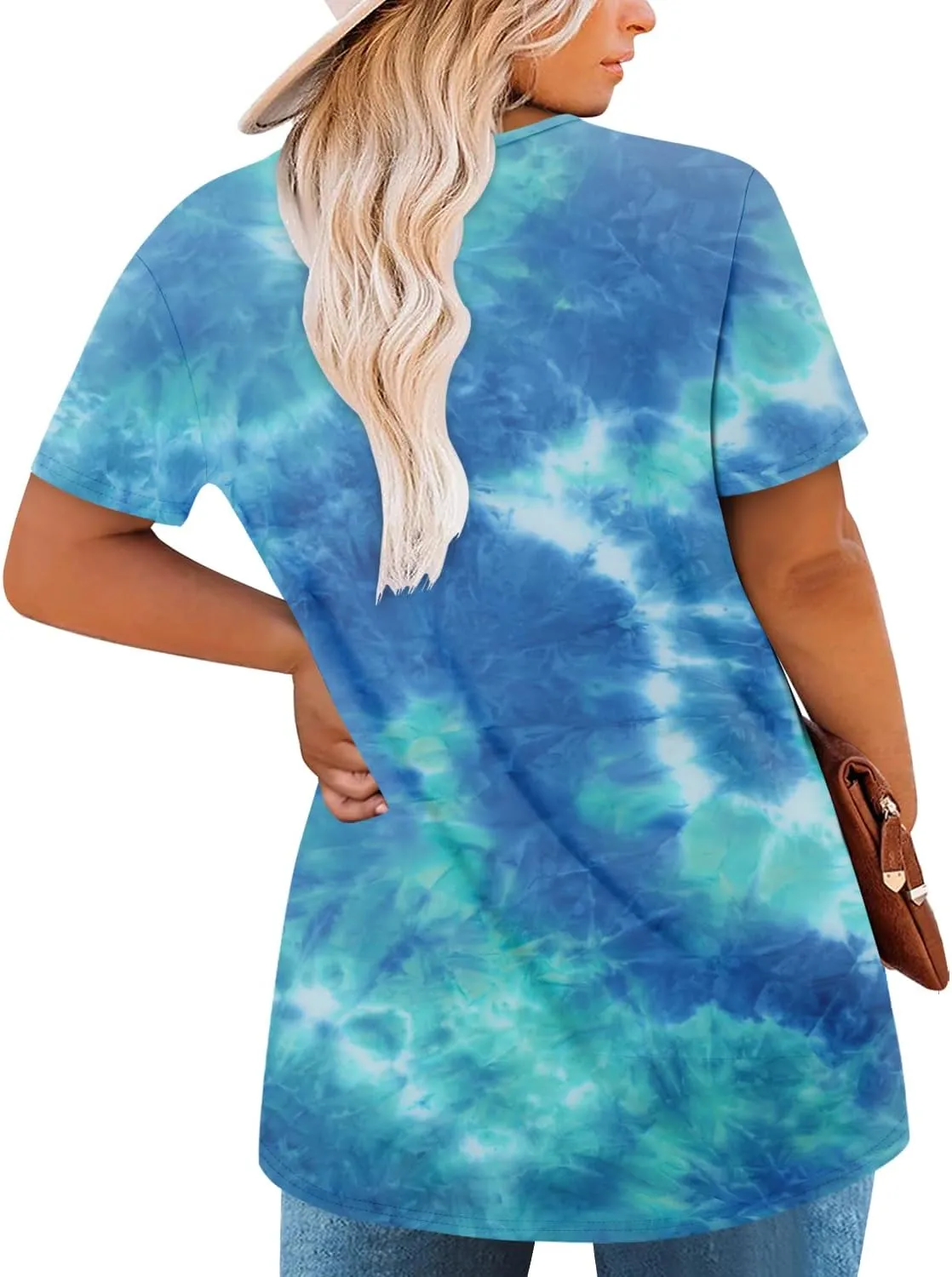 Magritta Plus Size Tops for Women Casual Summer Crew Neck Tunics Short Sleeve Loose Shirts Blouses 1X-5X