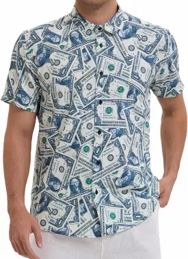MCULIVOD Men's Hawaiian Tropical Shirts, Printing Short Sleeve Casual Button Down Shirt
