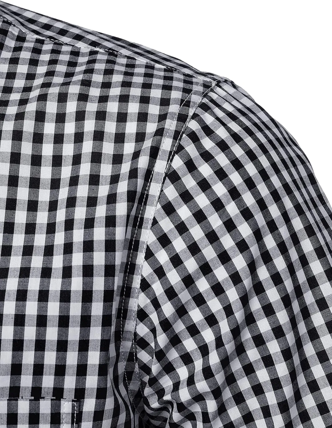 Men's Casual Plaid Button Down Shirt Cotton Short Sleeve Gingham Dress Shirts Regular Fit with Pocket