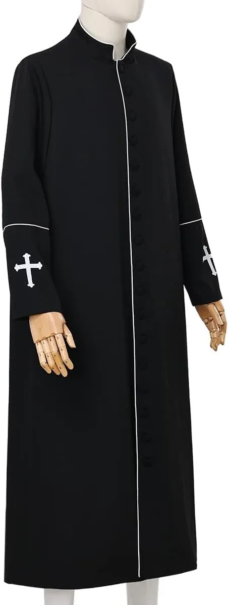 Men's Clergy Cassock Church Minister Robe Vestment for Pastor