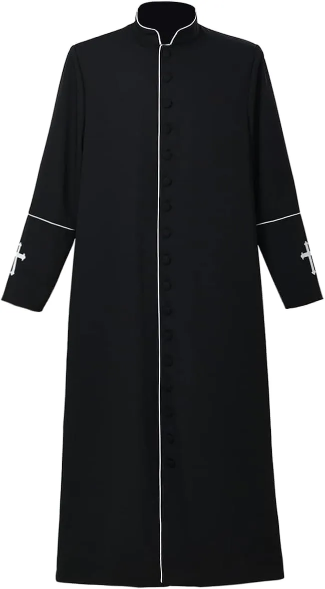 Men's Clergy Cassock Church Minister Robe Vestment for Pastor