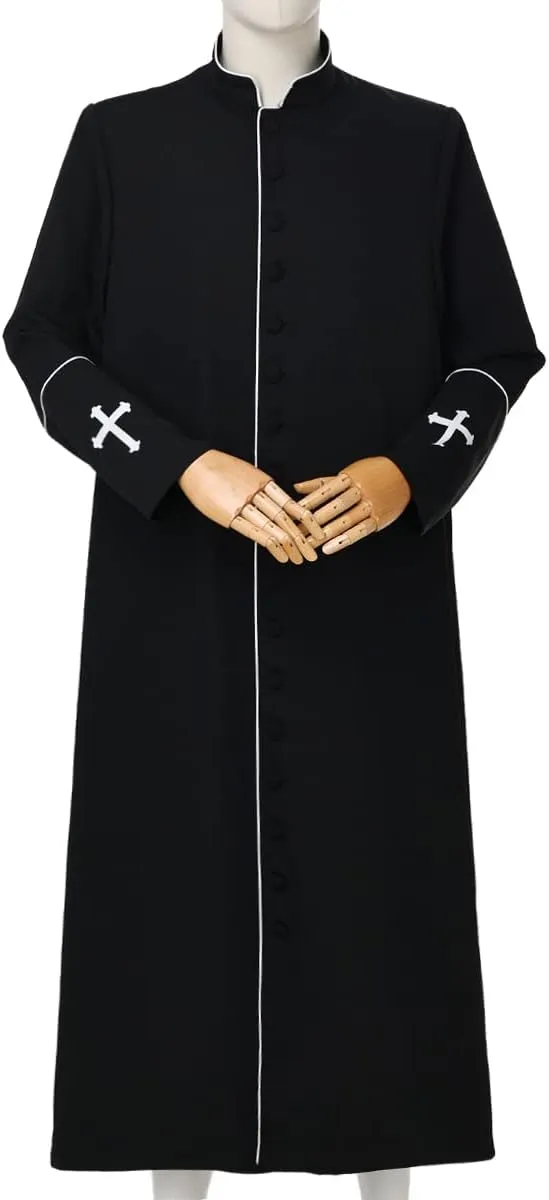 Men's Clergy Cassock Church Minister Robe Vestment for Pastor