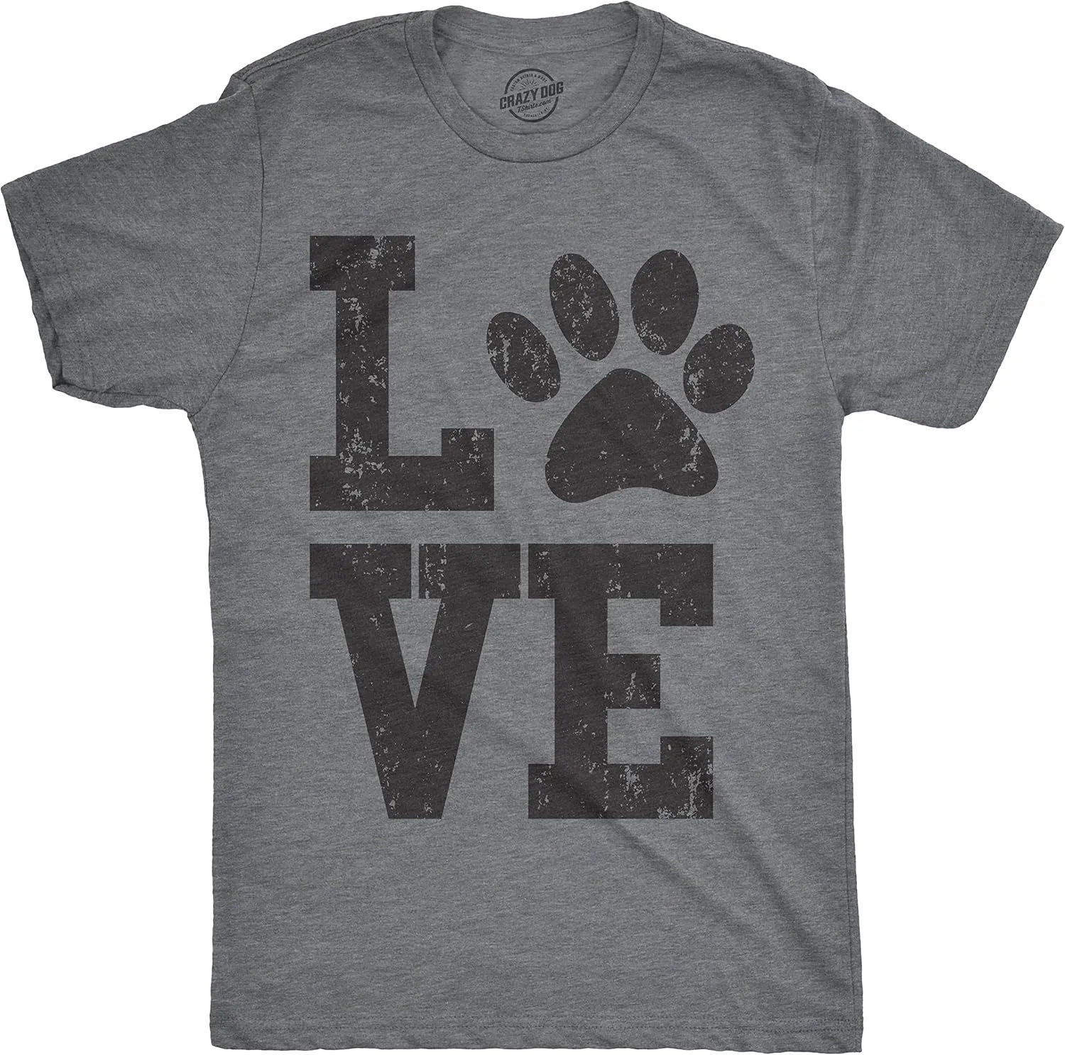 Mens Love Paw T Shirt Cute Adorable Dog Lover Pet Tee for Guys