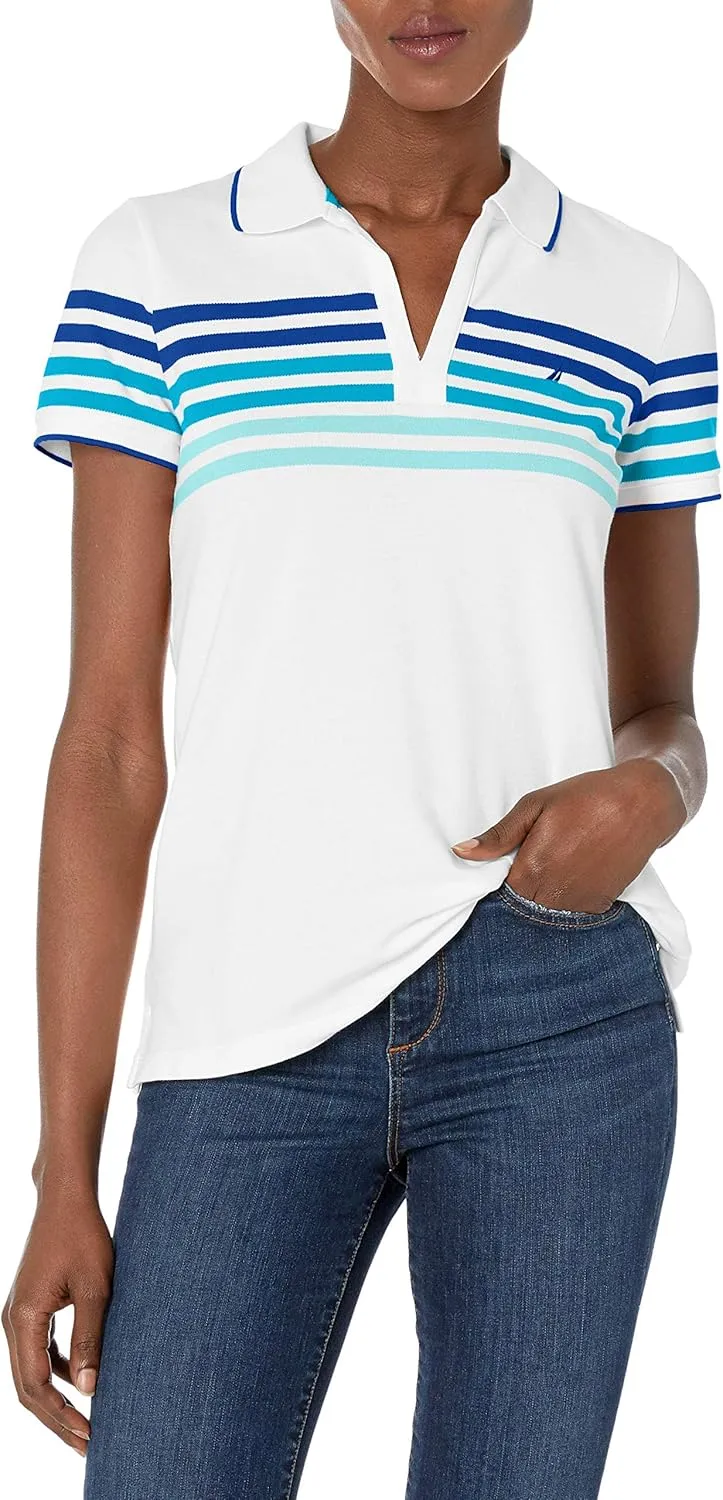 Nautica Women's Stretch Cotton Polo Shirt