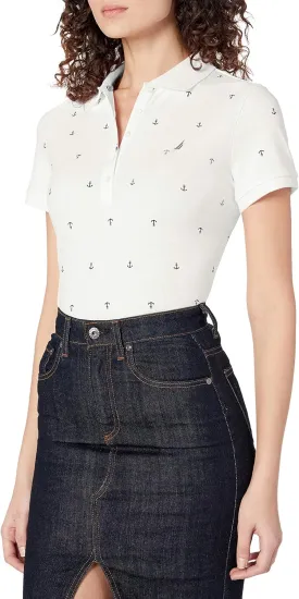Nautica Women's Stretch Cotton Polo Shirt