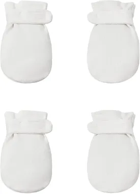 Newborn Baby No Scratch Mittens Stay On, 100% Cotton Breathable, Adjustable Infant Gloves for Baby Boys Girls Mittens