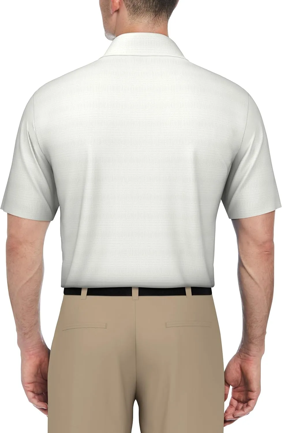 PGA TOUR Airflux Jaspe Cotton Short Sleeve Golf Performance Polo Shirt for Men, Moisture-Wicking, Sun Protection