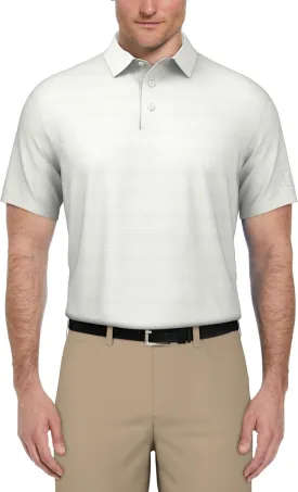PGA TOUR Airflux Jaspe Cotton Short Sleeve Golf Performance Polo Shirt for Men, Moisture-Wicking, Sun Protection