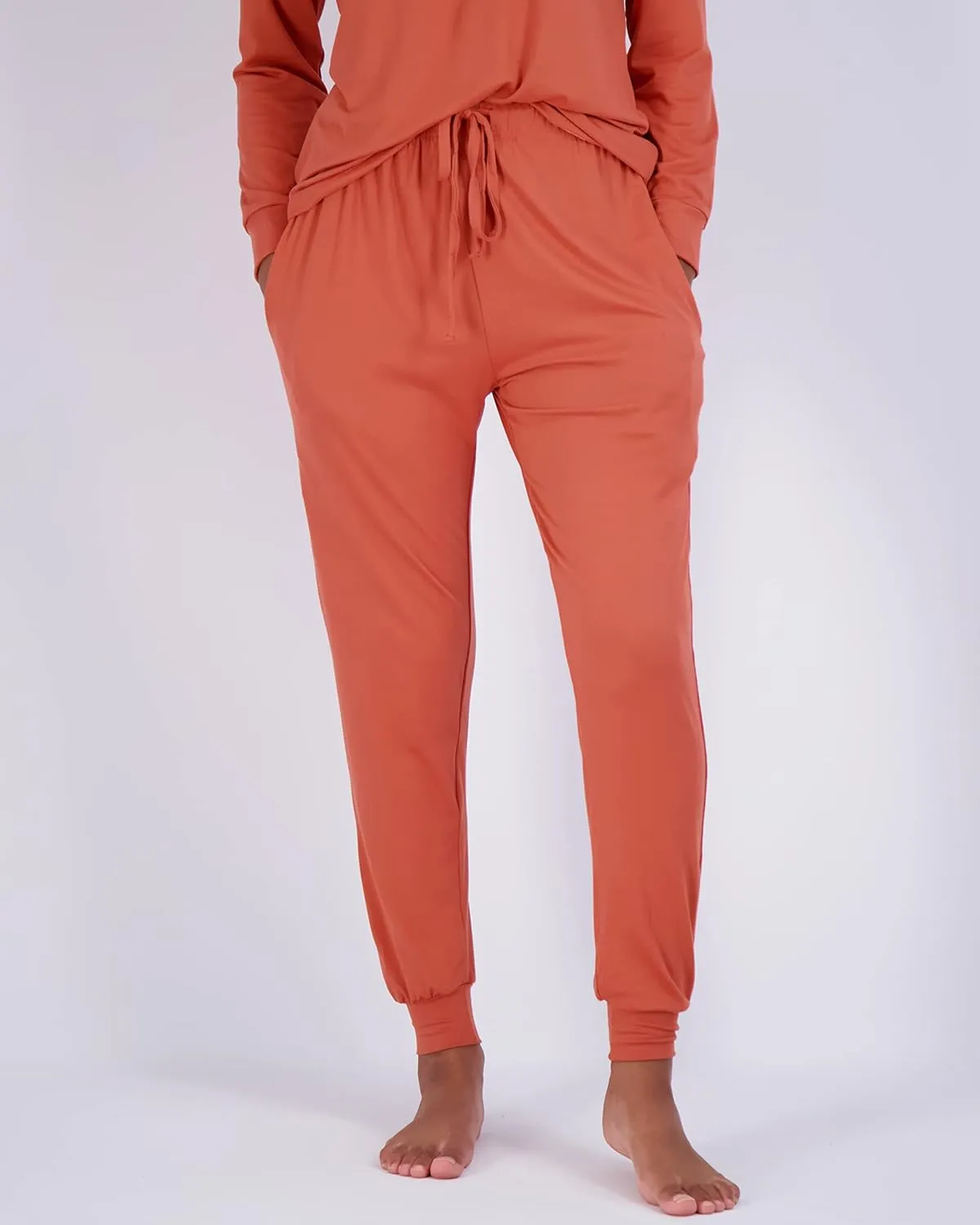 Real Essentials 2 Pack: Women's Soft Long Sleeve Sleep Set - Comfortable Lounge Pull Over Hoodie and Henley Jogger