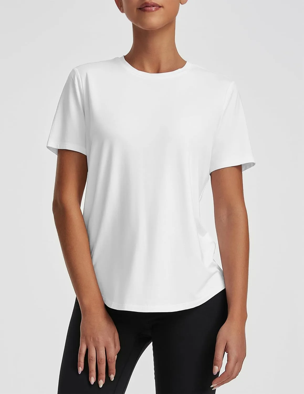 Short Sleeve Tops for Women Crew Neck T-Shirts Modal Tees Casual Loose Fit Trendy Lightweight Summer Outfits