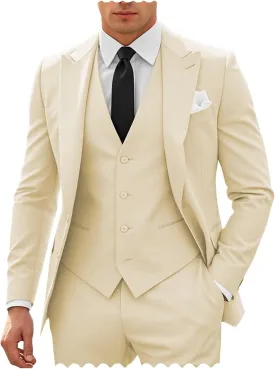 SHUZHXLZANGY Mens 3 Piece Suit Slim Fit Wedding Suits for Men Business Suits Formal