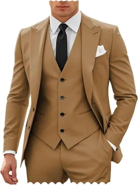 SHUZHXLZANGY Mens 3 Piece Suit Slim Fit Wedding Suits for Men Business Suits Formal