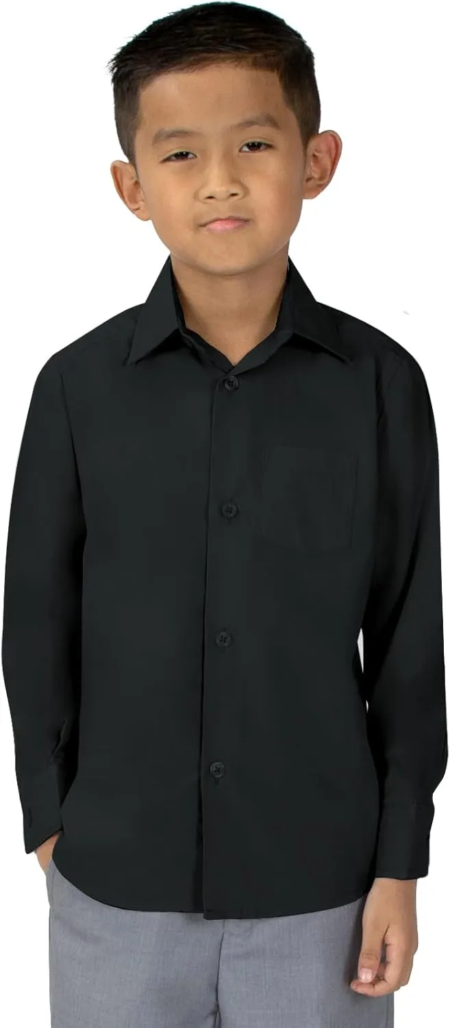 Spring Notion Boys' Long Sleeve Dress Shirt for Boys Kids Toddlers