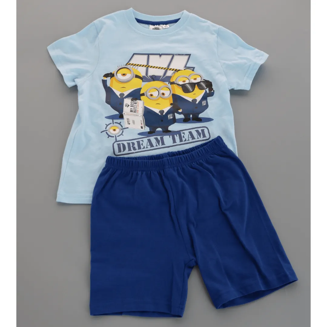 Textiel Trade Boy's Minions Short Sleeve Tee and Shorts Pajama Set