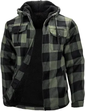 Warm Winter Coats for Men, Flannel Fleece Jackets With Hood Zip Up Heavyweight Hoodie Plaid Thick Sweatshirt