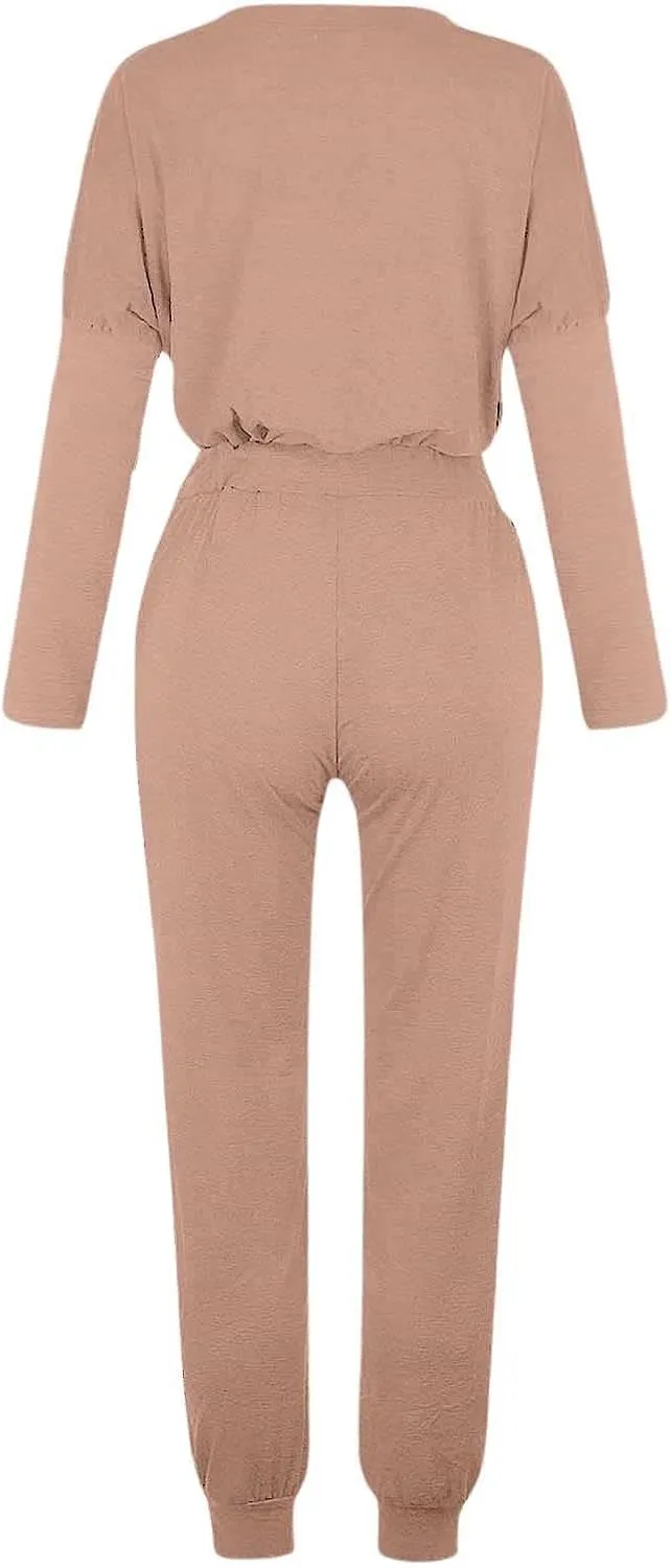 Womens Jogger Set Two Piece Lounge Set Long Sleeve Tops Jogger Sweatpants Track Sweats Suits Loungewear Pajama Sets