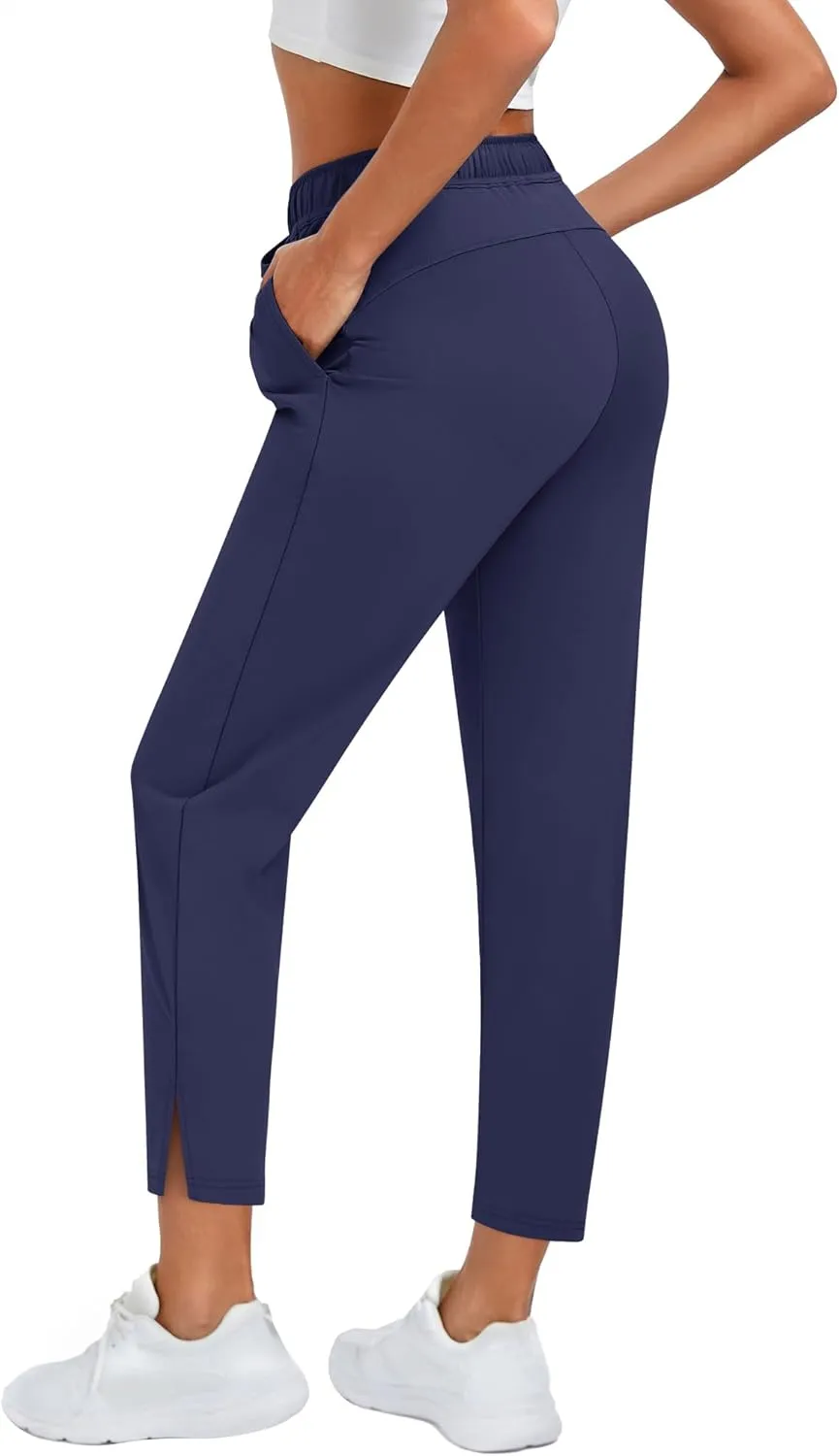 Women's Joggers Pants with Pockets, Comfy High Waisted Athletic Sweatpants for Golf Lounge Running Travel Workout
