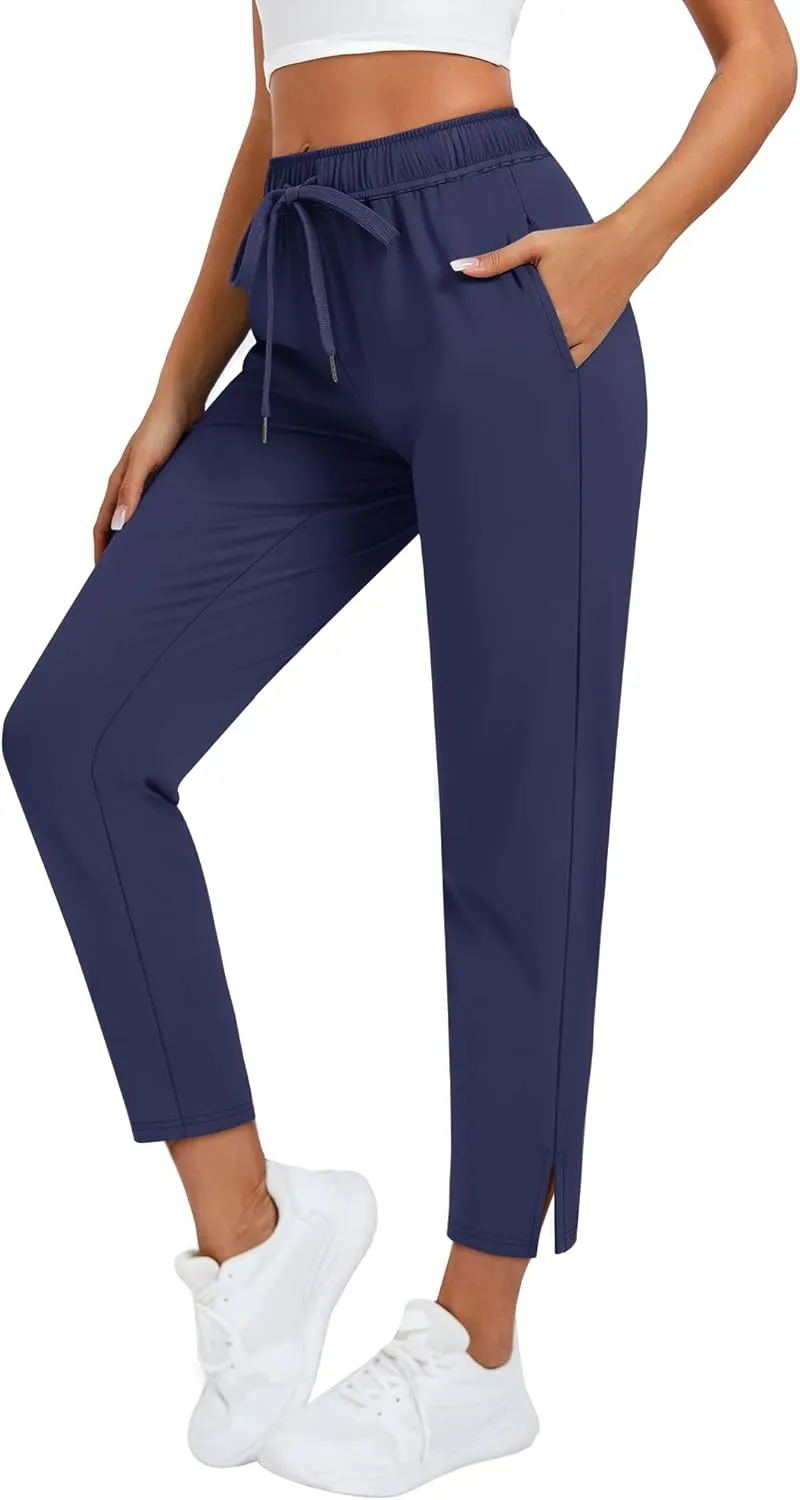 Women's Joggers Pants with Pockets, Comfy High Waisted Athletic Sweatpants for Golf Lounge Running Travel Workout