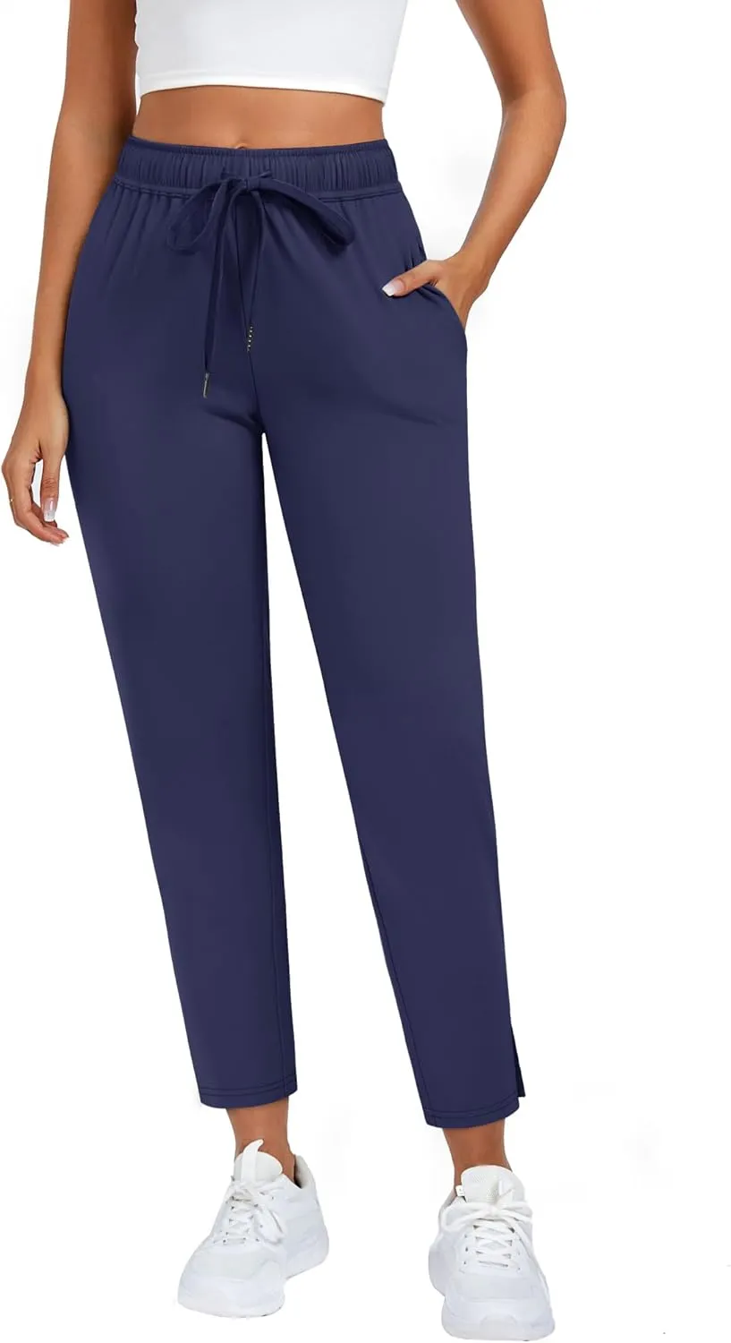 Women's Joggers Pants with Pockets, Comfy High Waisted Athletic Sweatpants for Golf Lounge Running Travel Workout