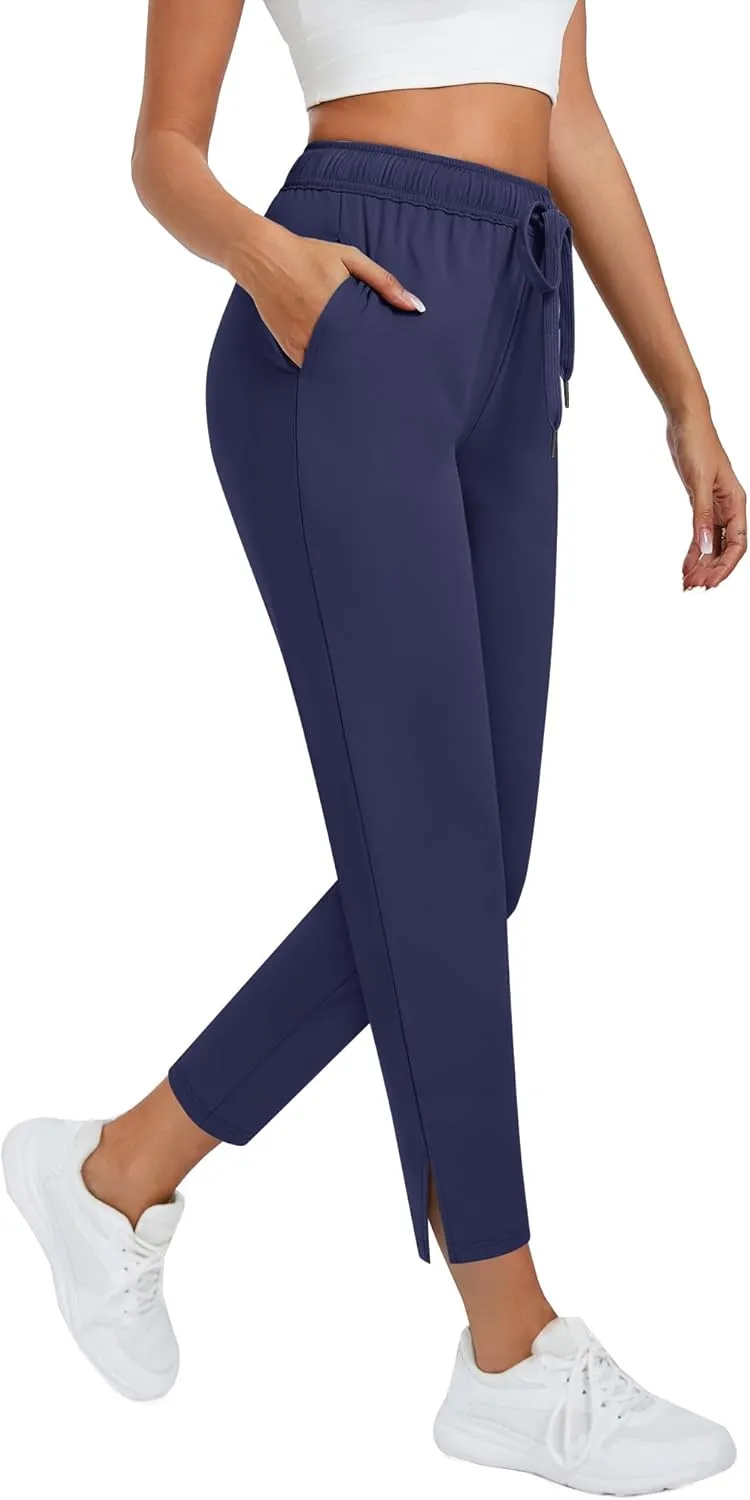 Women's Joggers Pants with Pockets, Comfy High Waisted Athletic Sweatpants for Golf Lounge Running Travel Workout