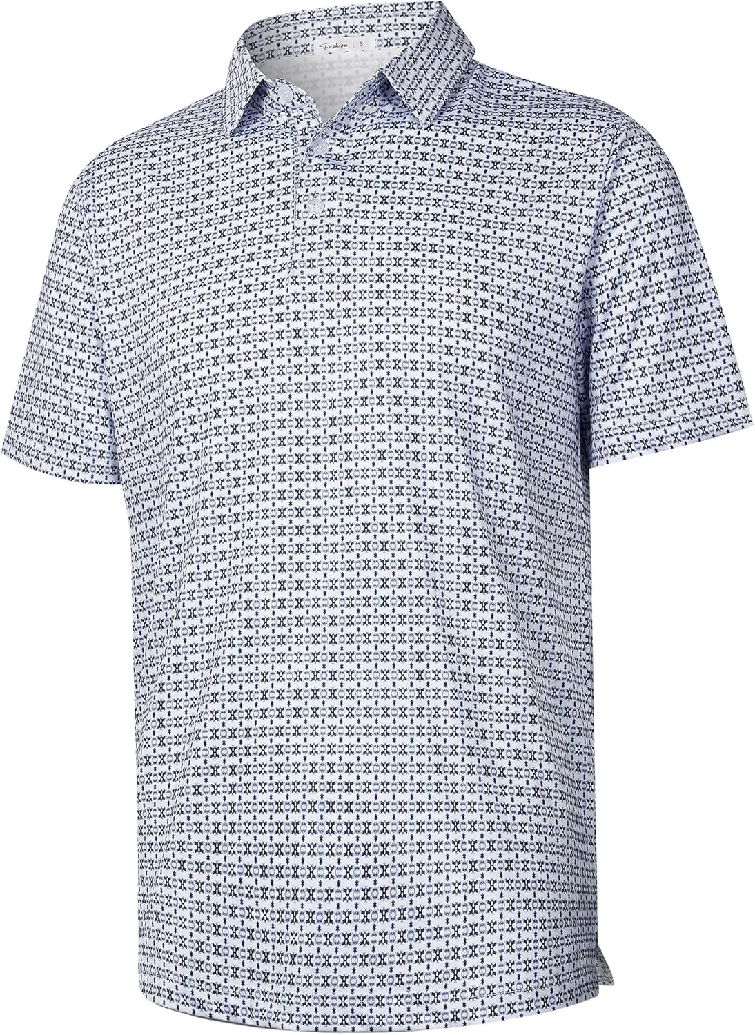 zeetoo Mens Polo Shirts Print Golf Shirts Performance Moisture Wicking Dry Fit Short Sleeve Golf Polo Shirts for Men