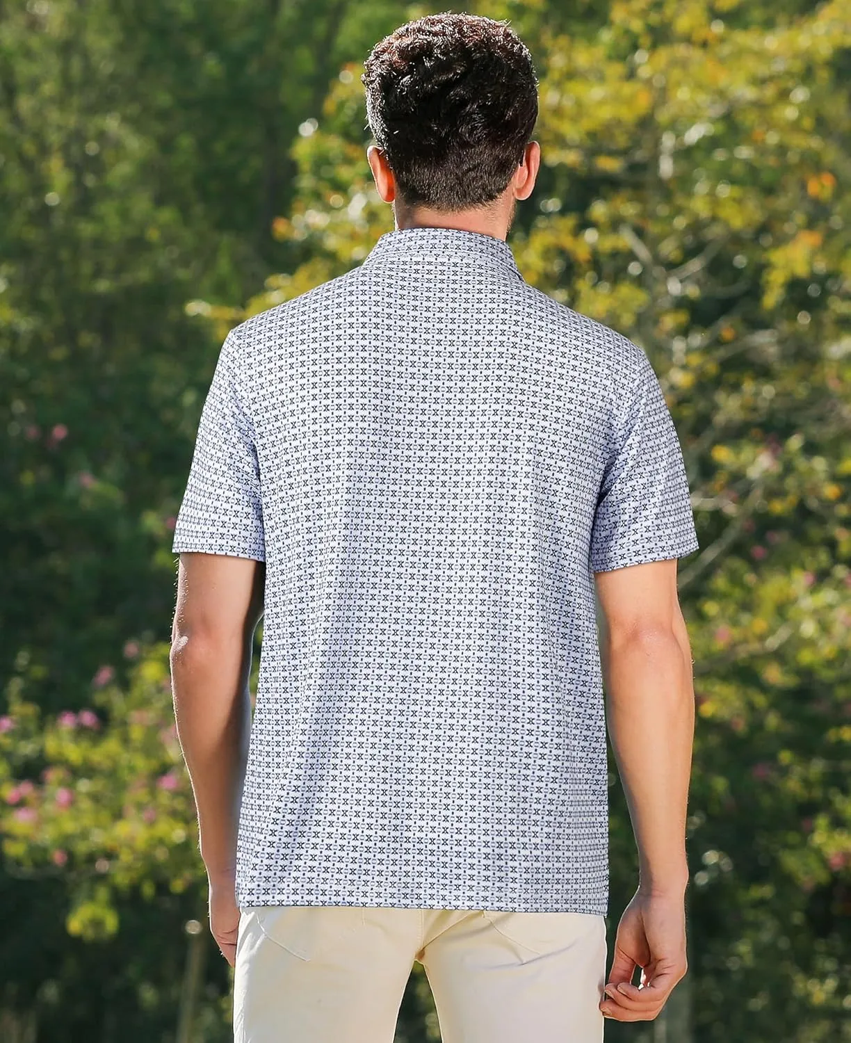 zeetoo Mens Polo Shirts Print Golf Shirts Performance Moisture Wicking Dry Fit Short Sleeve Golf Polo Shirts for Men
